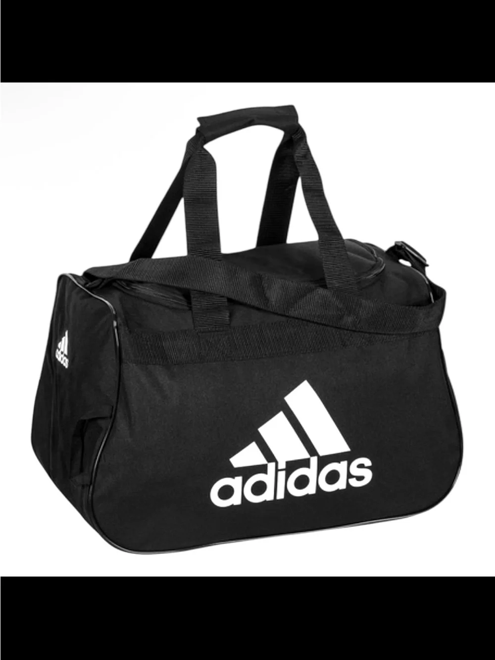 🆕Adidas Unisex Black & White Small Diablo Logo Athletic Duffel Gym Bag⭐️⭐️
